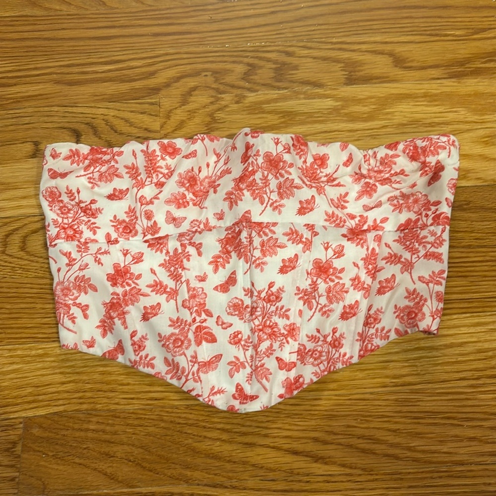 Princess Polly white and pink/coral top